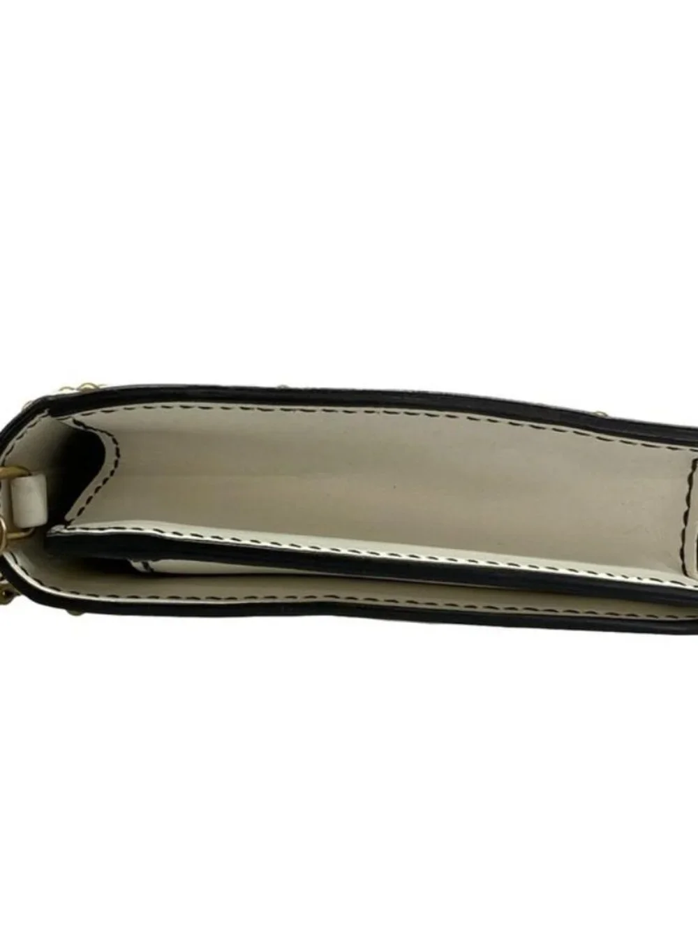 Dior Wallet White Chain Gold Studs Leather